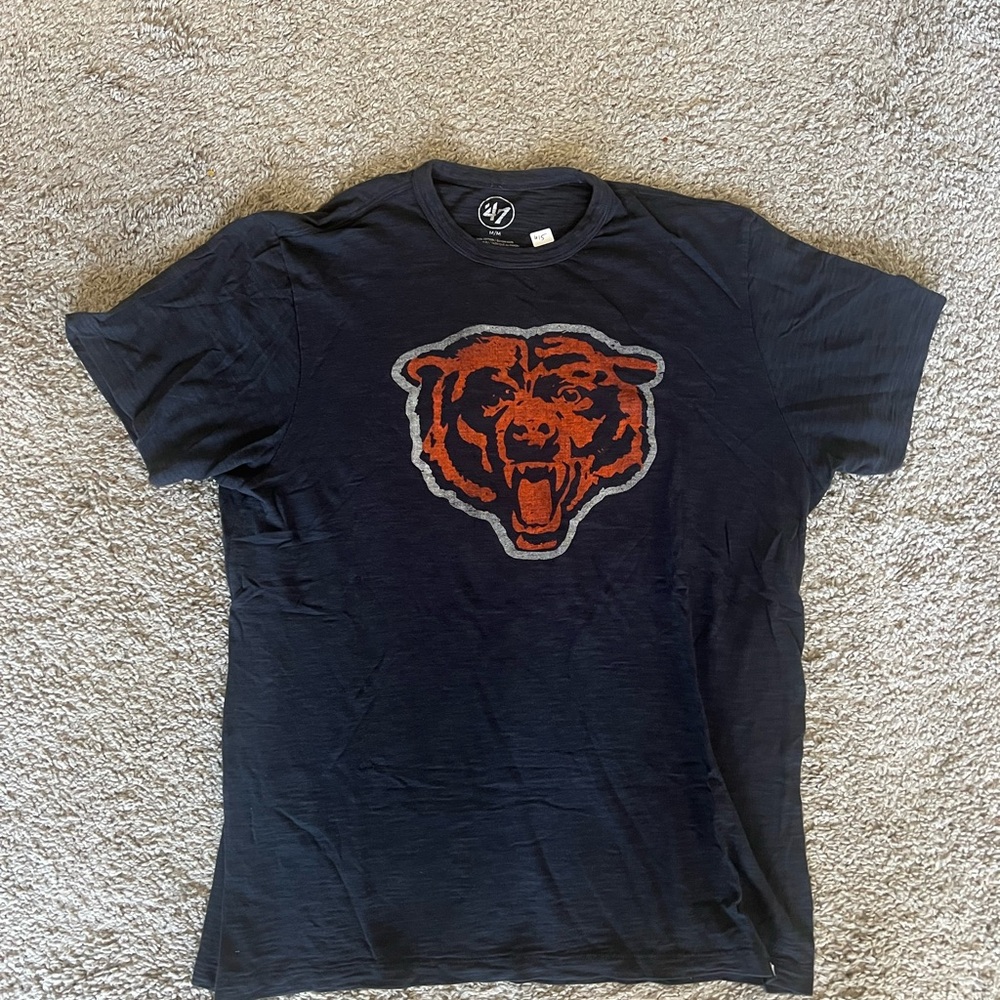 47 Men's Dark Blue T-Shirt with Orange Bear Emblem